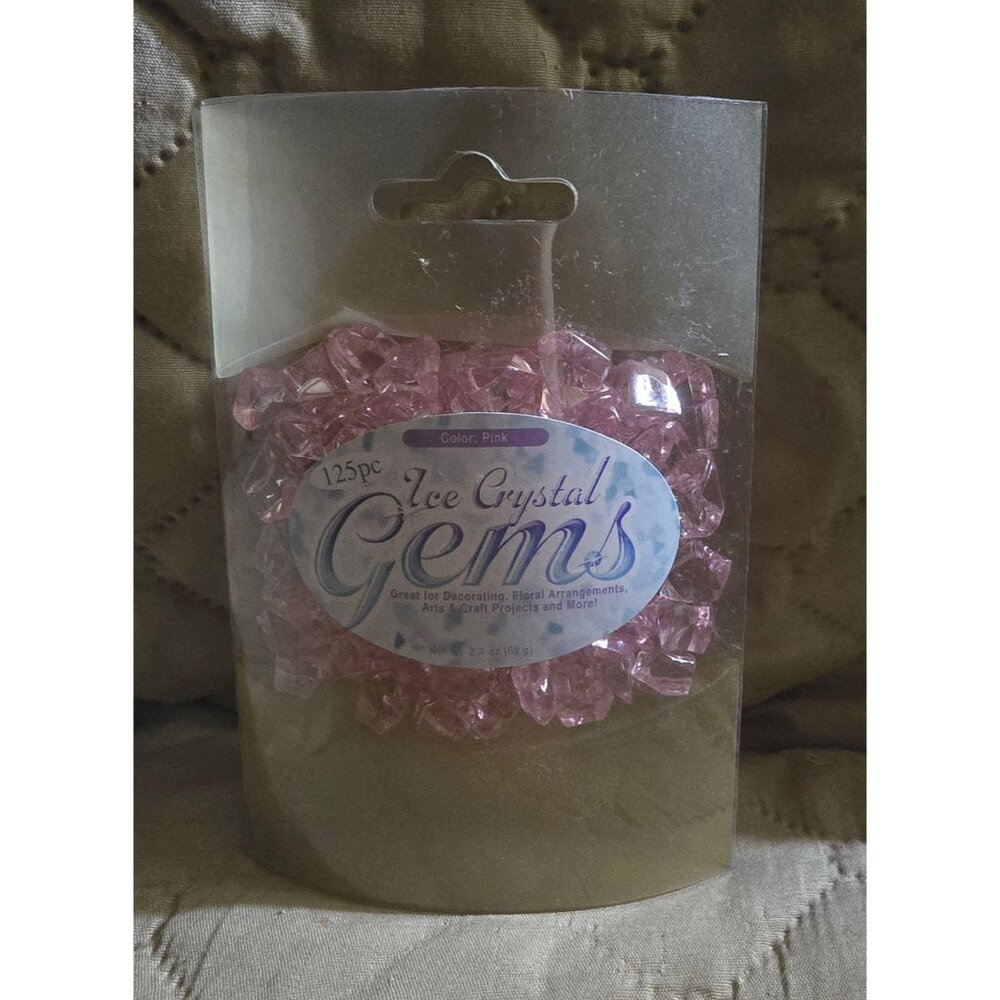 Pink Ice Crystal Gems For Cafts New 125 PCS